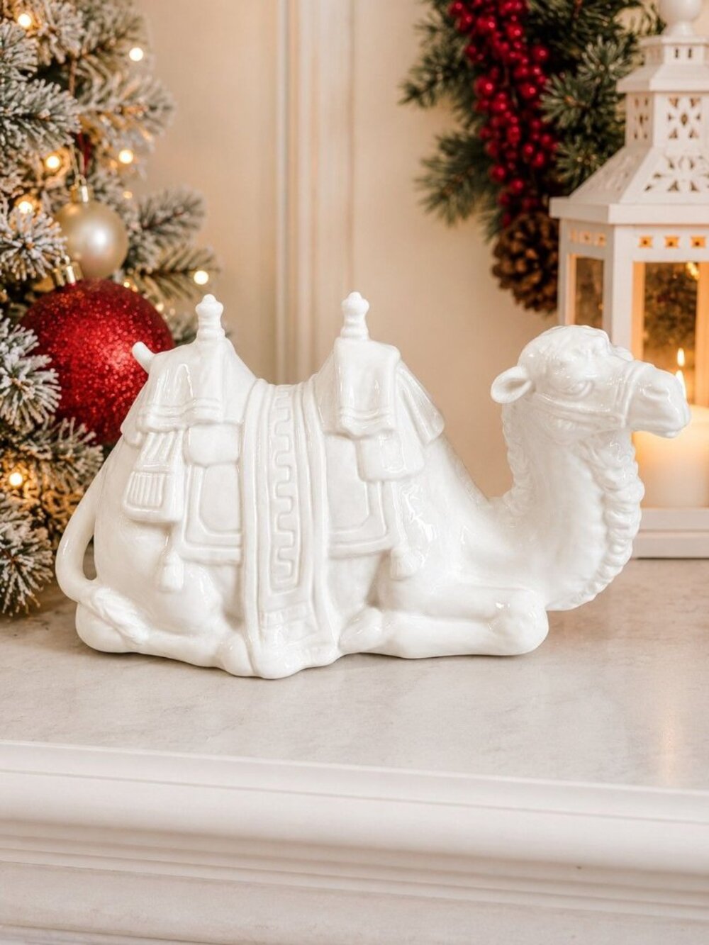 Vintage White Goebel Hummel Sitting Nativity Camel 9" W Germany 45 821-11